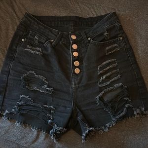 Shein black ripped jeans size small